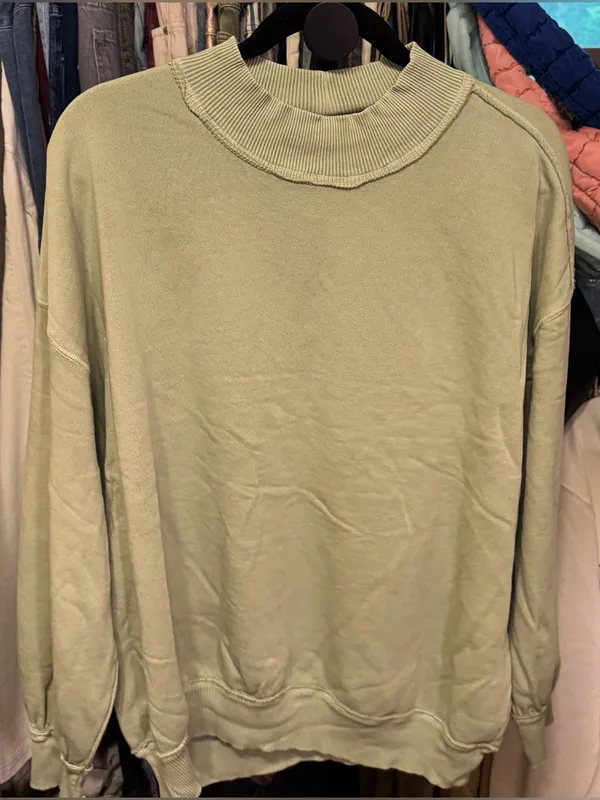 NWOT Free People We The Free Palm Springs Pullover - soft moss green - XS - Image 8