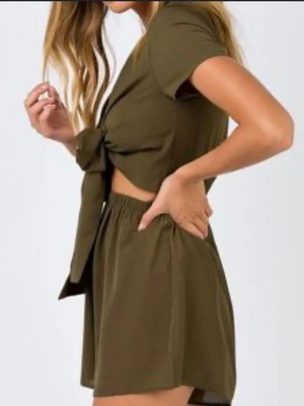 Rhythm Princess Polly Romper Khaki - Image 3