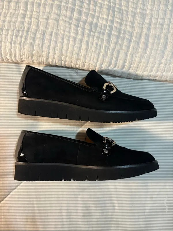 Alex Marie Black Suede Loafers Size 9M - Image 4
