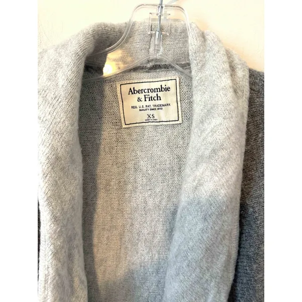Abercrombie & Fitch Oversized Two Tone Open Front Cardigan Gray Size XS - Image 5