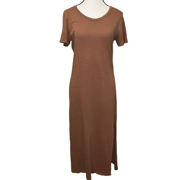 MATE The Label Dana Midi T-Shirt Dress 100% Organic Cotton Clay Size XS - Image 2