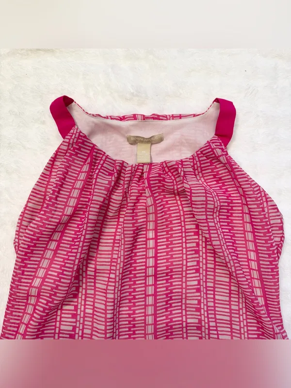 Banana Republic Women’s Pink Patterned Sleeveless Halter Top Size XS - Image 9