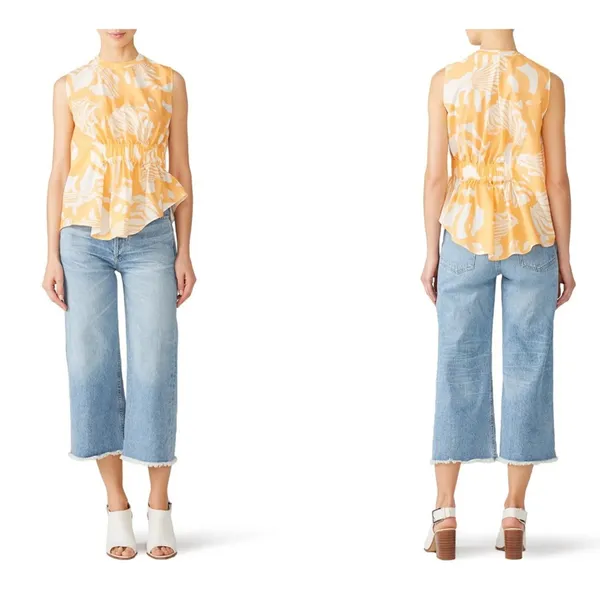 Genny Orange Tropic Orange Rouched Top Size 4‎ - Image 12