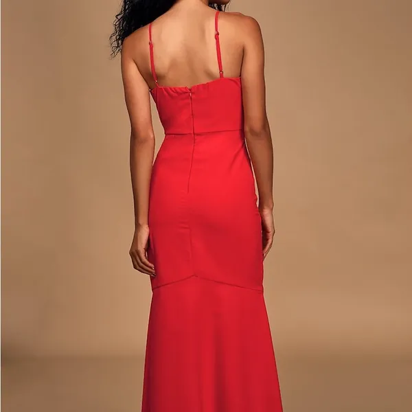 Lulus See You Again Red Bustier Mermaid Maxi Dress - Image 10