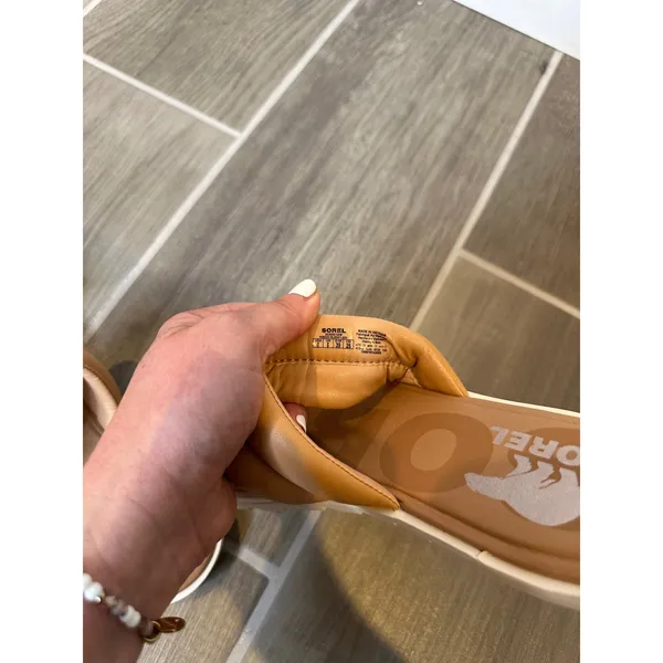 Sorel Ella Puff Slide Sandals Tan Cream Womens 8‎ - Image 6