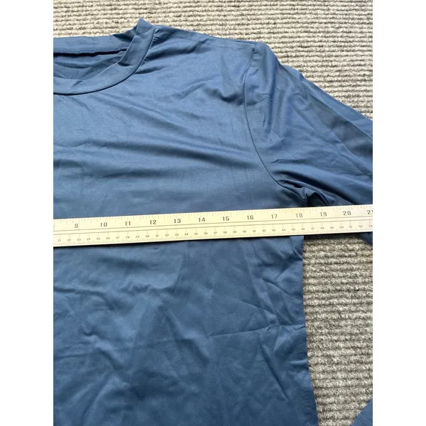Womens Blue Long Sleeve Crewneck Tee Slim Fit Base Layer Athletic Top‎ Small - Image 2