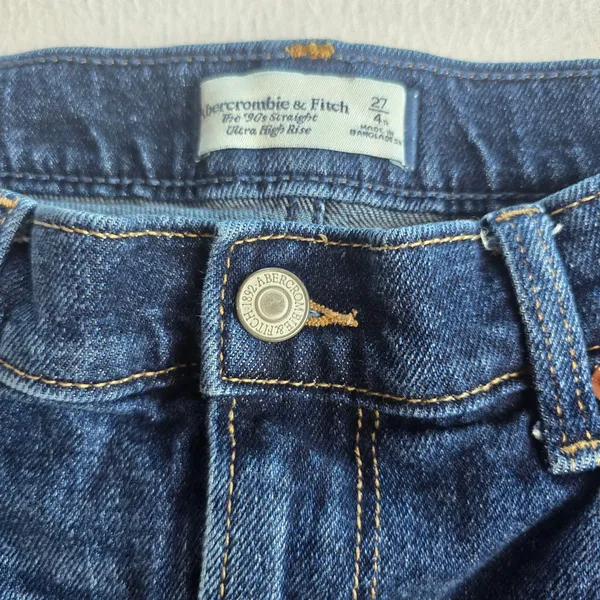 Abercrombie & Fitch‎ The 90s Straight Ultra High Rise Dark Wash Jeans Size 27/4R - Image 2