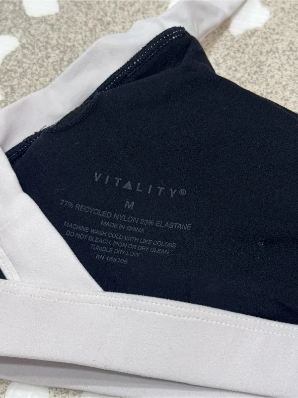 Vitality Cloud II Mini Halter sports Bra Midnight Contrast embroidered logo top - Image 3