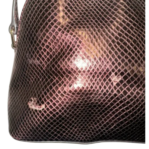 Michael‎ Kors Adele Dome Embossed Leather Crossbody Bag in Merlot Color - Image 7