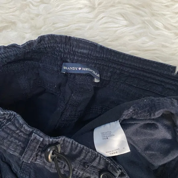 Brandy Melville Navy Blue Kim Cargo Pants Y2k Grunge Dark Academia Gorpcore - Image 3