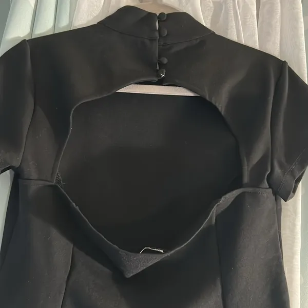 NY & Co Size M Black Cutout Back Blouse - Image 7