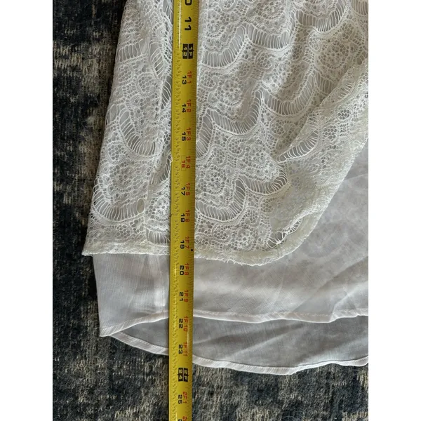 Abercrombie & Fitch Babydoll Top White Lace Flowy Y2K Halter Keyhole Front Small - Image 7
