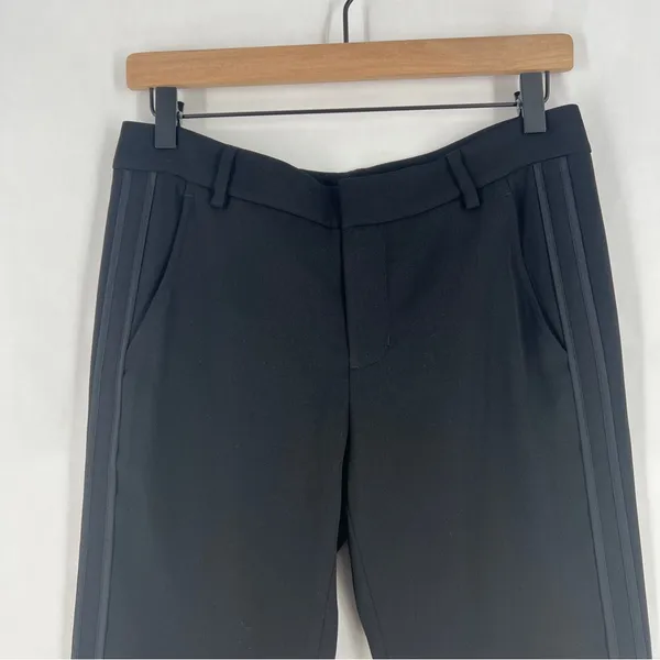 Vince Women's Satin Binding Easy Trousers Tapered Slim Leg‎ Crepe Black Size 2 - Image 3