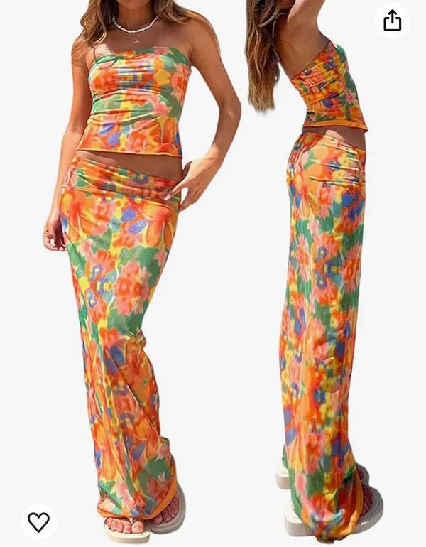 Amazon Two Piece Long Skirt Set - Image 2