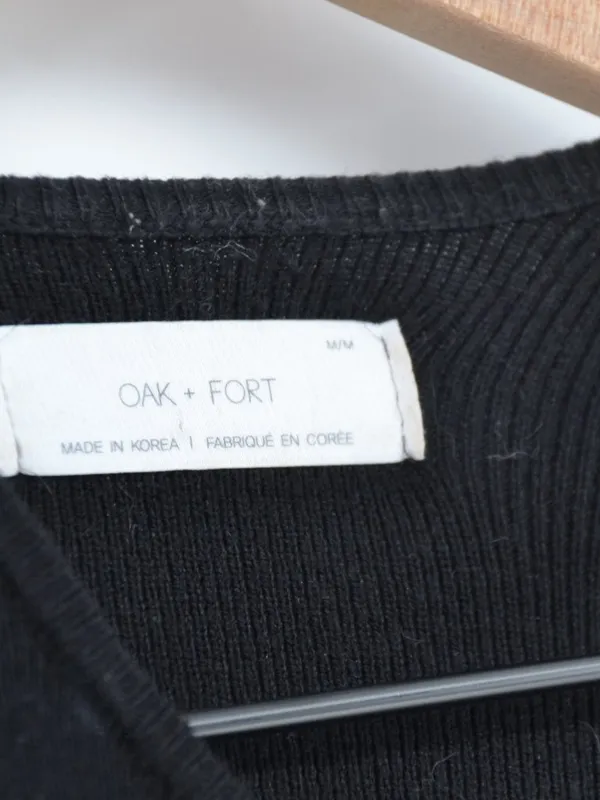 Oak + Fort Cut-Out Neck Long Sleeve Top Black M - Image 4