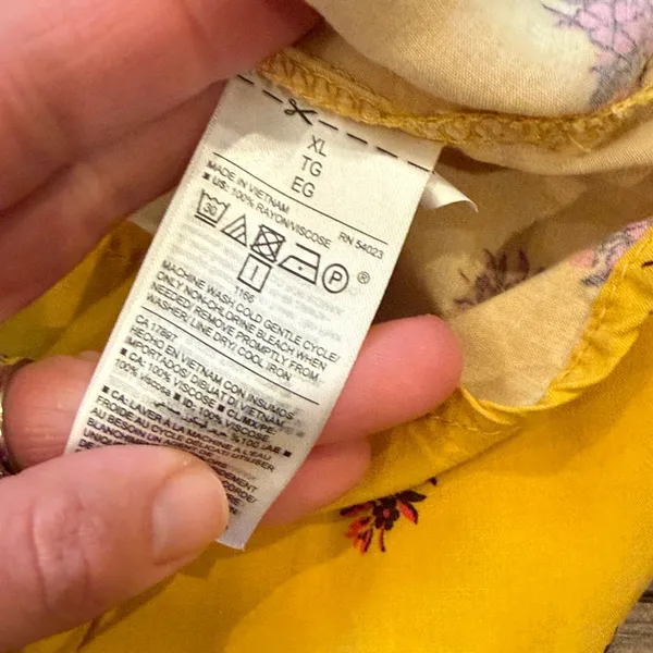 Women’s Old Navy Yellow Patterned Long Sleeve Shift Dress - Size XL C15-006 - Image 9