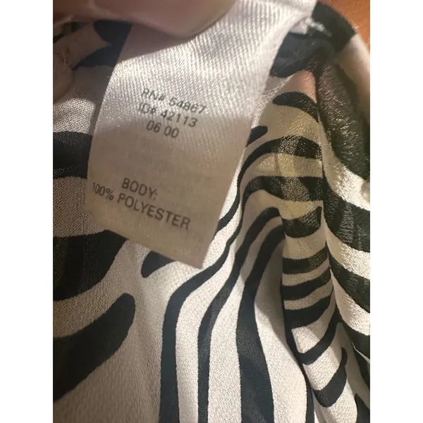 Victorias Secret Zebra Print Ruffle Front Blouse Vintage 2000s‎ Tan Black M - Image 6