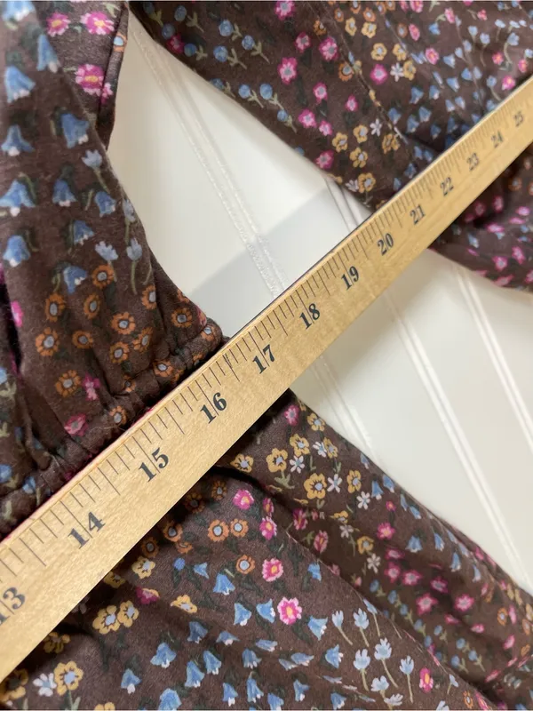 New Summersalt Countryside Poplin Floral Prairie‎ Midi Dress Brown - Image 5