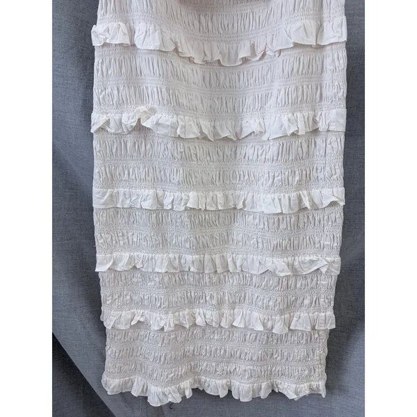 Cleobella Cream Smocked Midi Dress Sleeveless Ruffle‎ S Romantic - Image 6