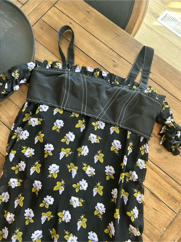 NWT Anthropologie Maeve Floral Square Neck Midi Dress M - Image 6