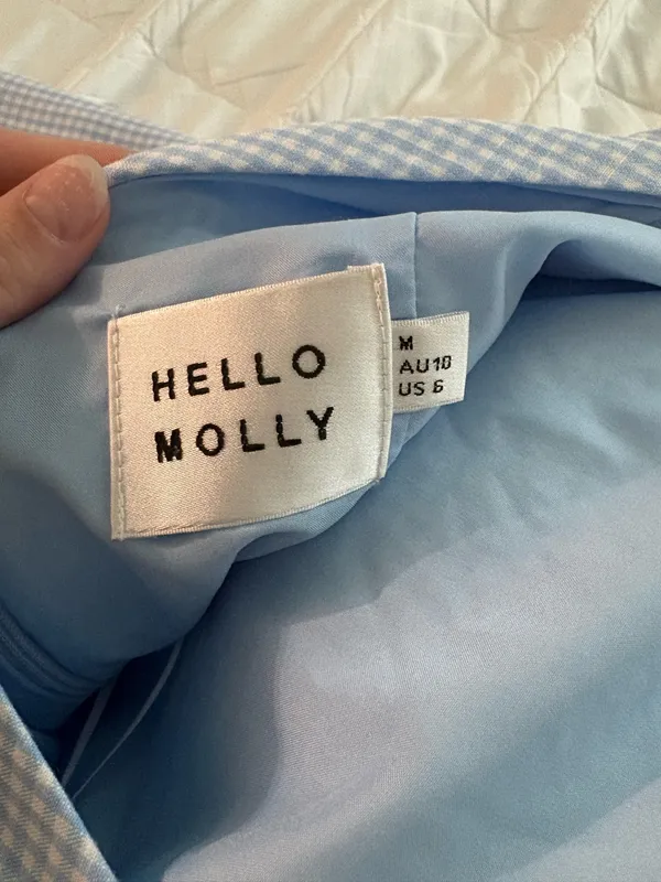 Hello Molly Blue Gingham Mini Dress - Image 3