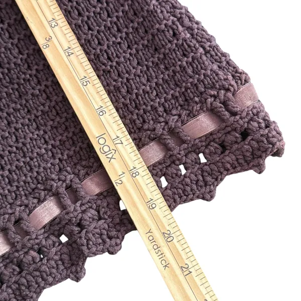 Brown Crochet Knit Shrug‎ Bolero Open Cardigan Size XS Indie Layering BOHO - Image 9