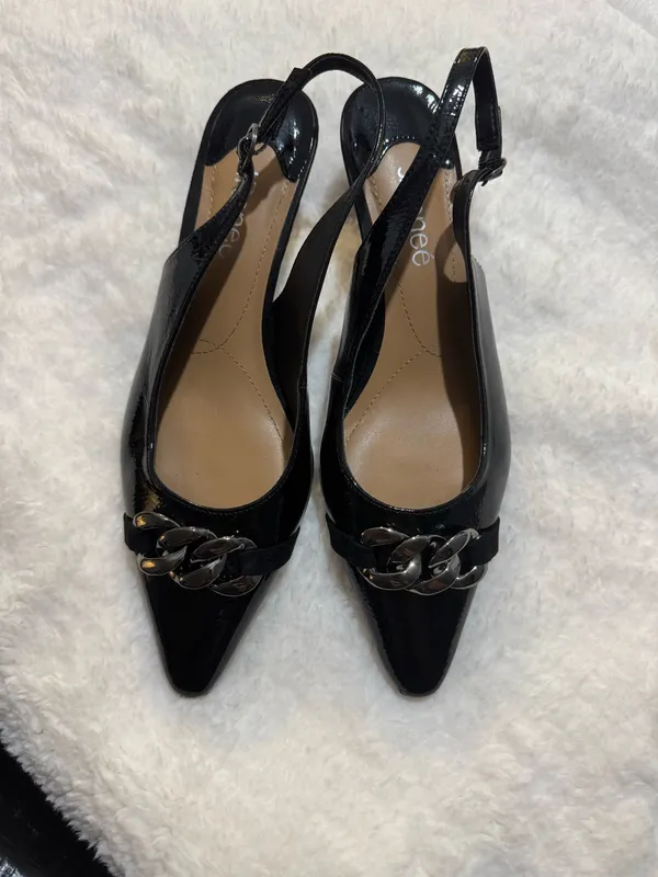 J Brand J Renee Black White Striped Heels 8M - Image 2