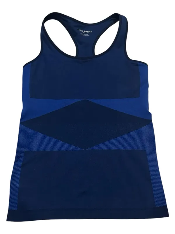 Tory Sport Seamless Two Tone Performance Tank Top S Navy Blue Black - Image 2