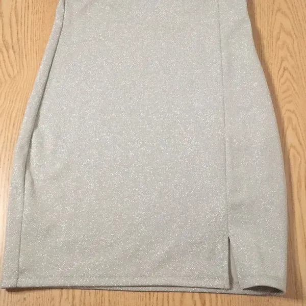 B73 New Womens H&M Sparkly Silver Strappy Dress Size Small - Image 3