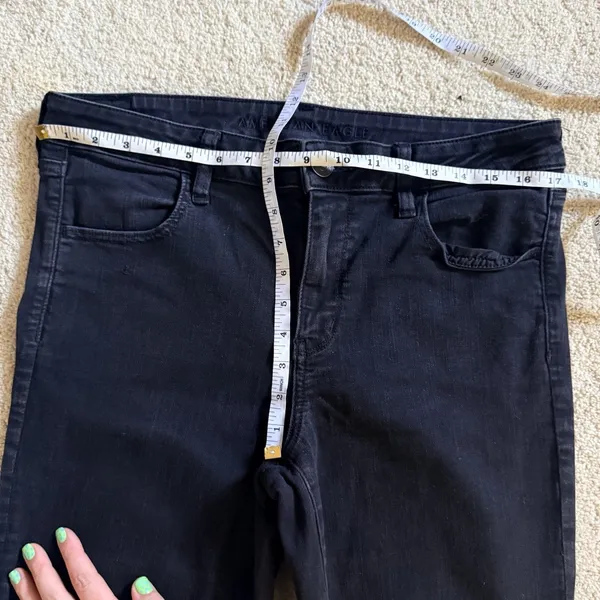 American Eagle Jeans Black Distressed Jegging Next Level Stretch Womens Size 14R - Image 8