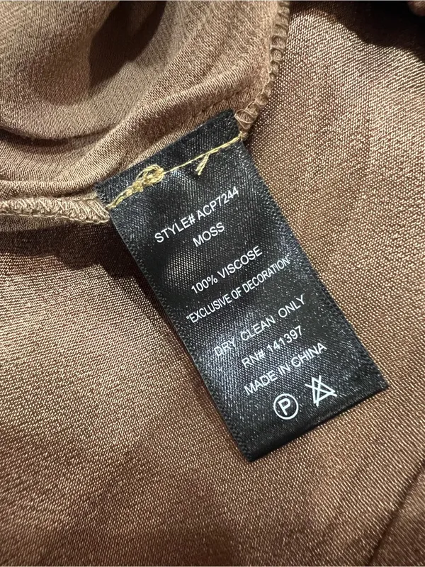 ASTR The Label Amiah Bronze Satin Strappy Wide Leg Pants M NWOT - Image 8