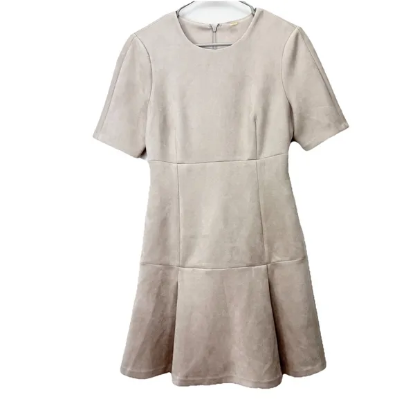 Calvin Klein Faux Suede Fit And Flare Dress‎ Size 6 - Image 3