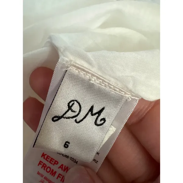 Damson‎ Madder Cassidy Long-Sleeve Eyelet Mini Dress White Size 6 - Image 8