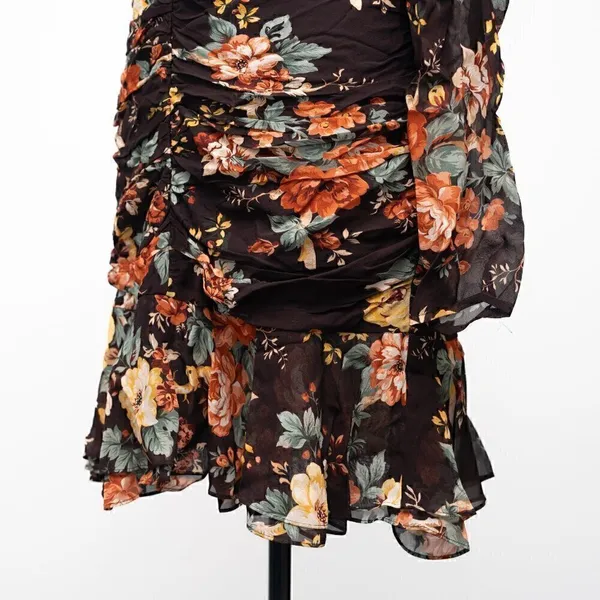 Veronica Beard. Hedera Silk Floral‎ Mini Dress. - Image 8