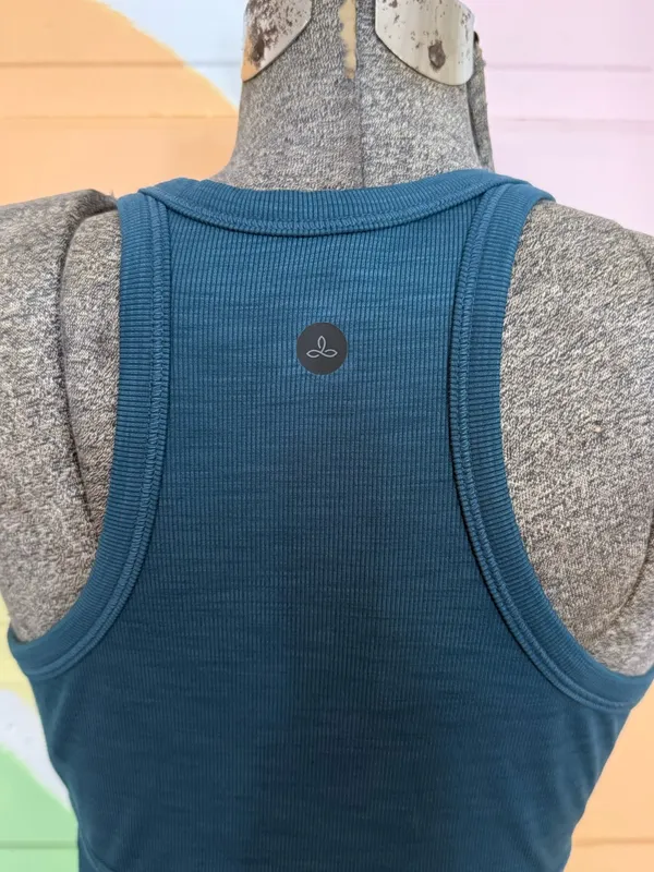 PrAna Becksa Ribbed Sports Bra Tank Teal Sz S 💛🍄 - Image 4