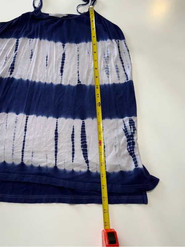 Sugarlips Navy & White Striped Tie-Dye Tank Size Small - Image 4