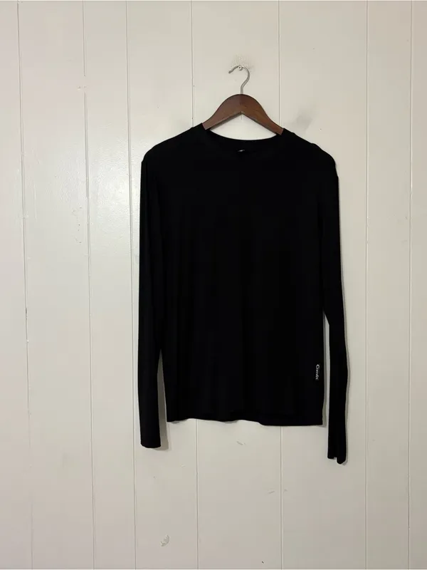 Comfrt Cloud Lounge Long Sleeve Tee Black Size XS Soft Stretch Athleisure - Image 3