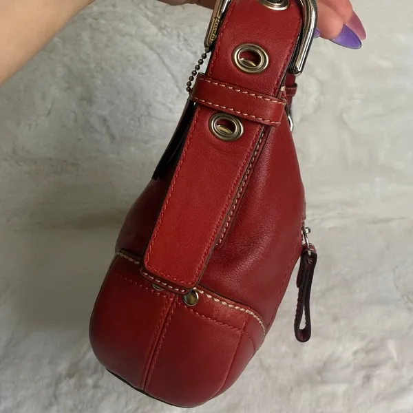 y2k Coach Red Convertible F12322 Hobo Shoulder Bag Crossbody - Image 4