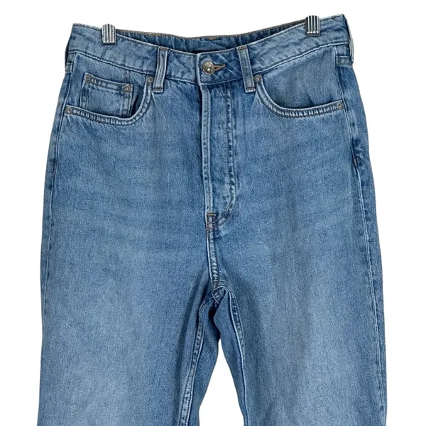 H&M‎ Womens 26 Cropped Straight Leg Raw Hem Jeans 100% Cotton Classiccore - Image 2