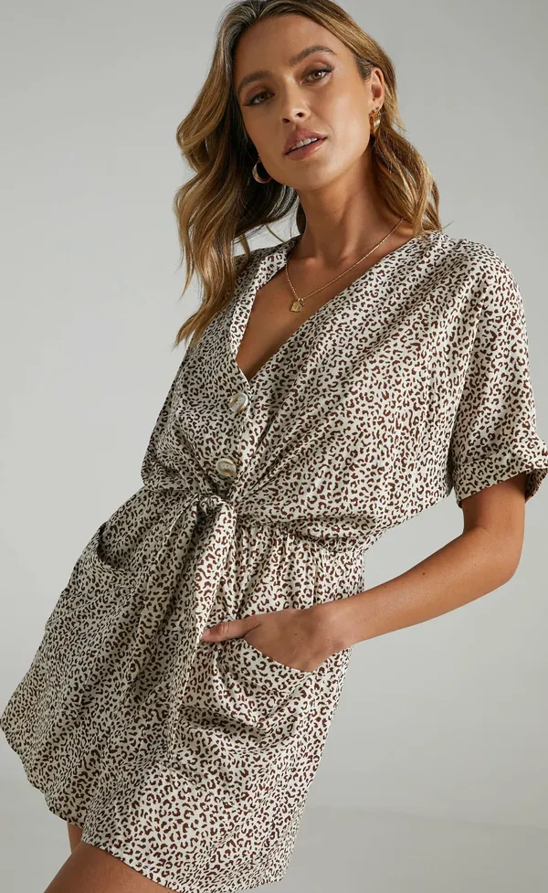 Showpo Playsuit Leopard - Image 3