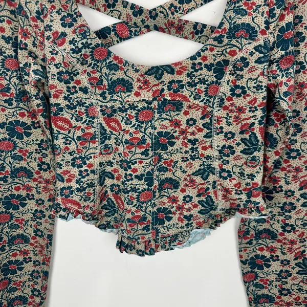 Free People Melanie Long Sleeve Top Floral Cotton Cottagecore Romantic Small NWT - Image 12