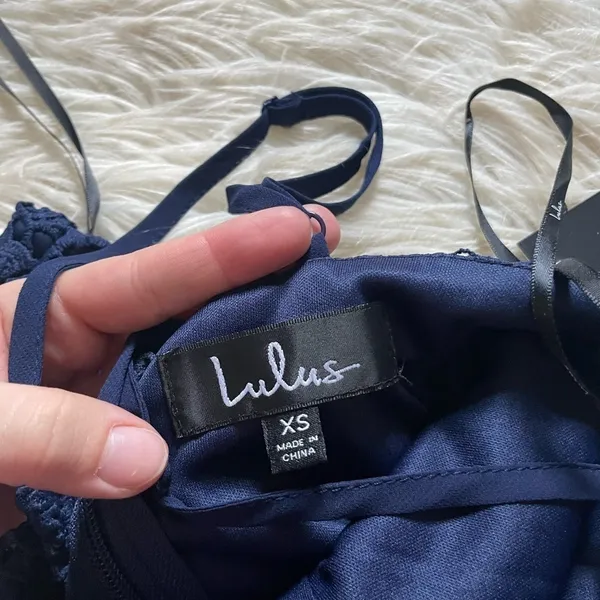 LULU’S Madalyn Navy Blue Lace Maxi Dress - Image 5