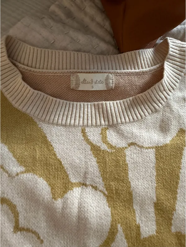 Altar'd State Pink, green and beige patterned sweater - Image 7