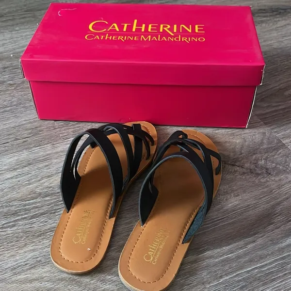 Catherine Malandrino Somang Black Sandals Size 6 - Image 5
