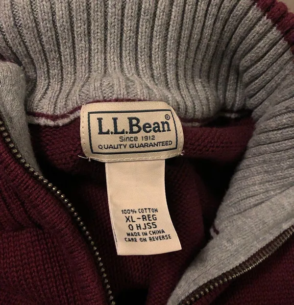 vintage llbean burgundy quarter zip knit sweater - Image 5
