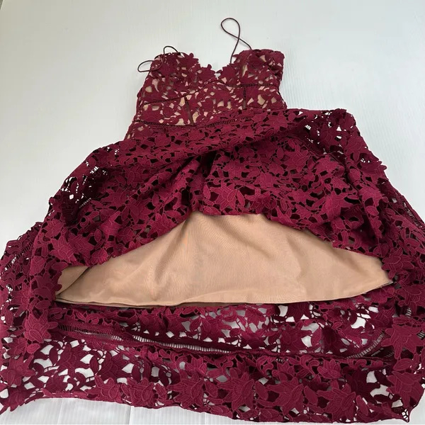 Self-Portrait Azalea Dress Burgundy, S (US 6, UK 10) - Image 15