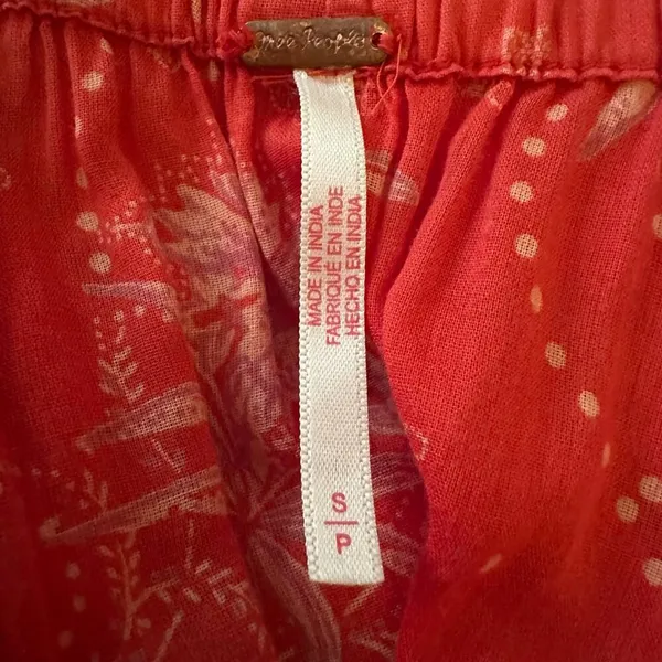 Free People Golden Hour Maxi Dress Cherry Red Small Bohemian Gypsy Floral 70s - Image 12