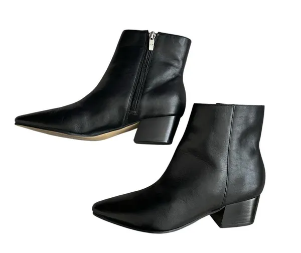 Marc Fisher Tammea Pointed Toe Leather Ankle Boots Women’s Size 7 Low Block Heel - Image 6