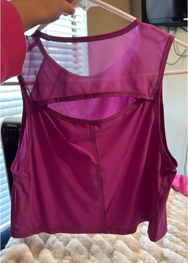 Lululemon Sculpt Cropped Tank Top back vent -vivid plum  - Image 4
