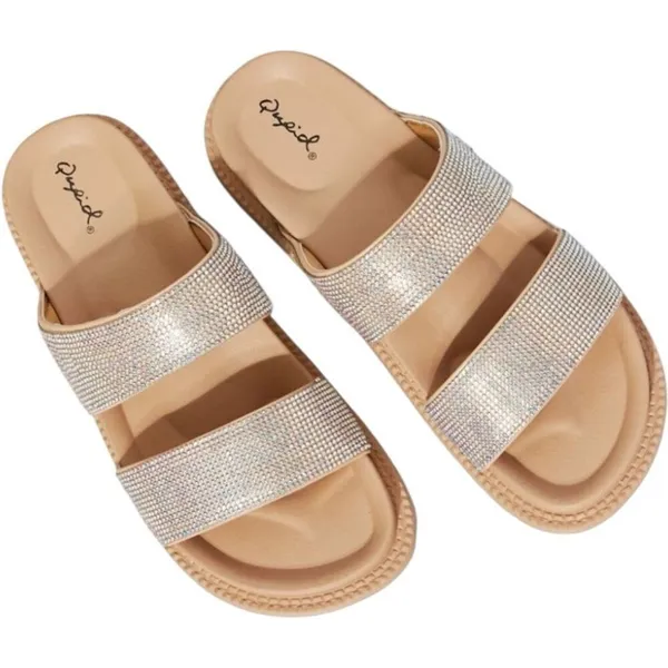 Womens Buckle Qupid Holographic Bling Chunky Slides Sandals - Sz 8 - Image 4